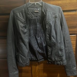 Juniors J2 Faux Leather Grey Moto Jacket